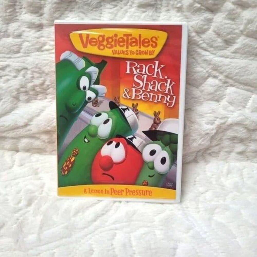 VNTG DVD Veggie Tales Rack Shack Benny Values To Grow By Peer Pressure New NOS